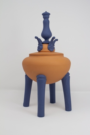 Urn or Cookie Jar , H31cm x  D14cm , Stained porcelain