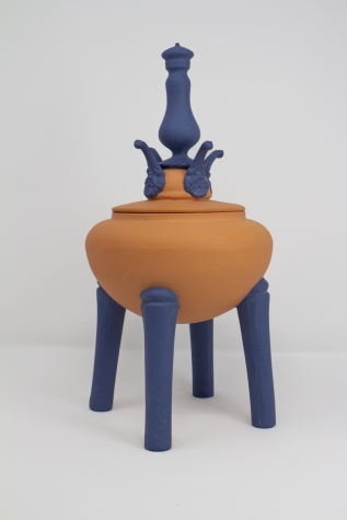 Urn or Cookie Jar , H31cm x  D14cm , Slip casting. Stained porcelain