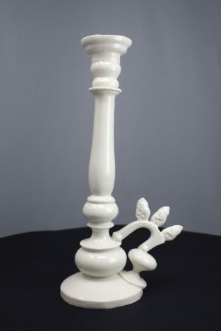 Candle Holder with a Handle, H26cm  porcelain, slip casting, February 2023