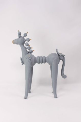 Grey Horse, H26cm,  Porcelain, slip casting