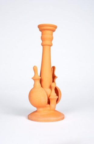 Orange,  H22.5cm x  D10cm,   Stained porcelain (Sold)