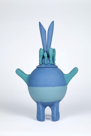 Urn or Cookie jar V2,  H38cm x D25cm, Stained porcelain 