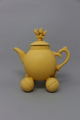 Omer Oner, Yellow Teapot, H23cm W23cm stained porcelain, slip casting October 2022